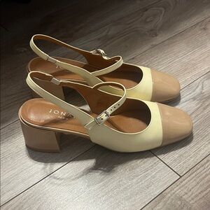 Jonak Beige and Tan Women's Mary Jane Heels